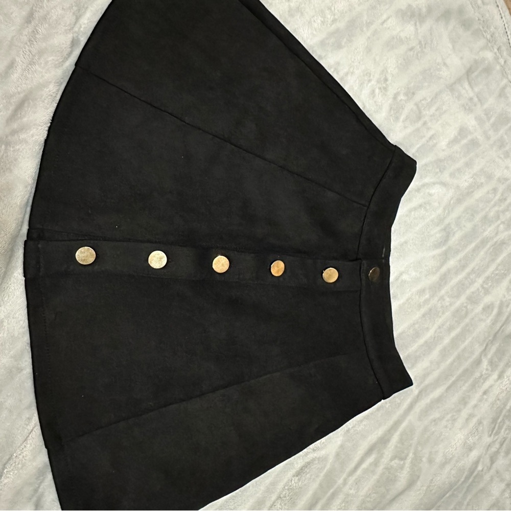 Allegra k black button up skirt